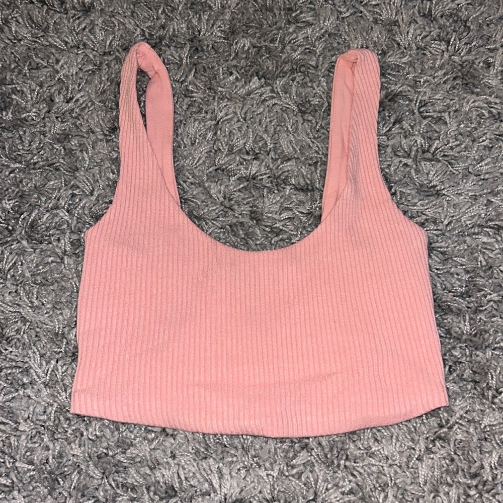 Forever 21 Ribbed Pink Crop Top Small Tank